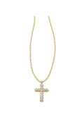 Kendra Scott Cross Crystal Pendant Necklace: Gold