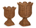 RAZ 17.75” Woven Scalloped Urns (set)