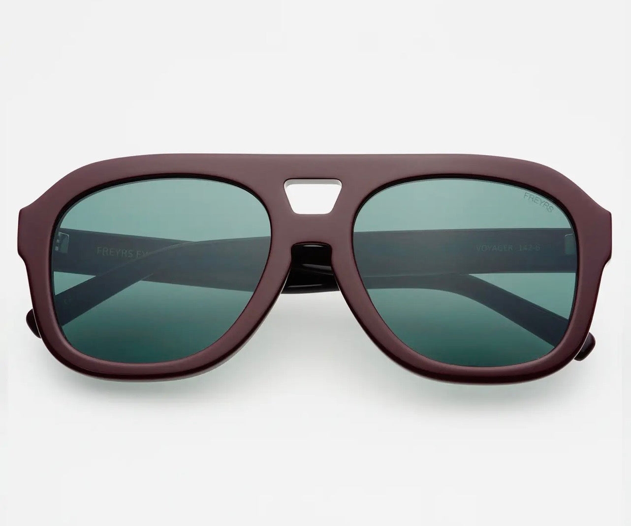 Freyers Eyewear Voyager Acetate Oversized Aviator Sunglasses - Burgundy