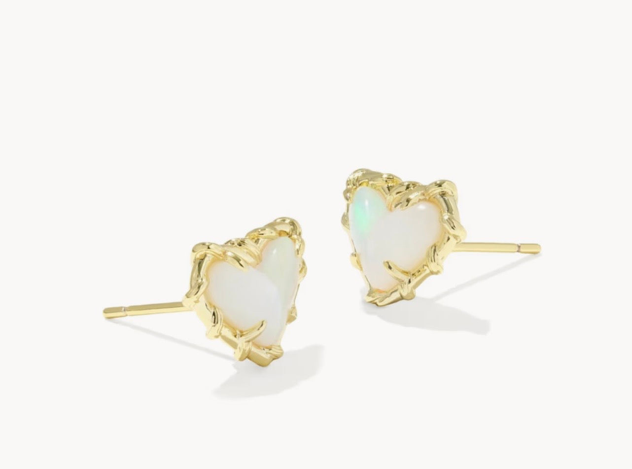 Kendra Scott Dolly Parton Ari Heart Stud Earrings Gold White Mix