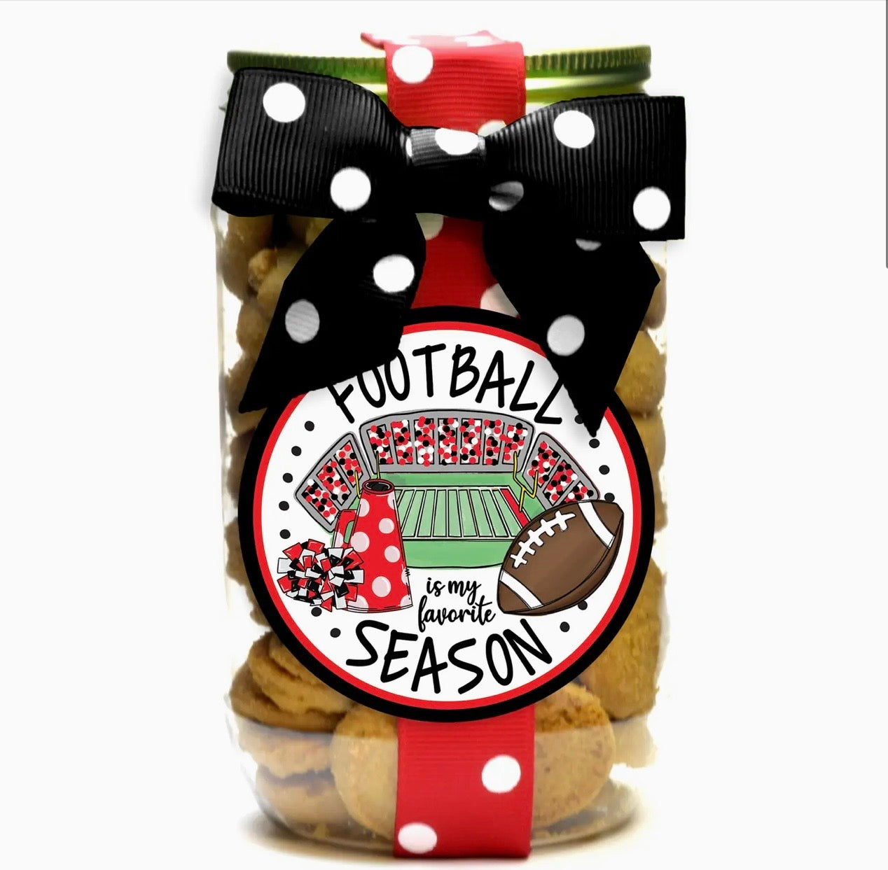 Oh Sugar Football Red & Black Pint Jars