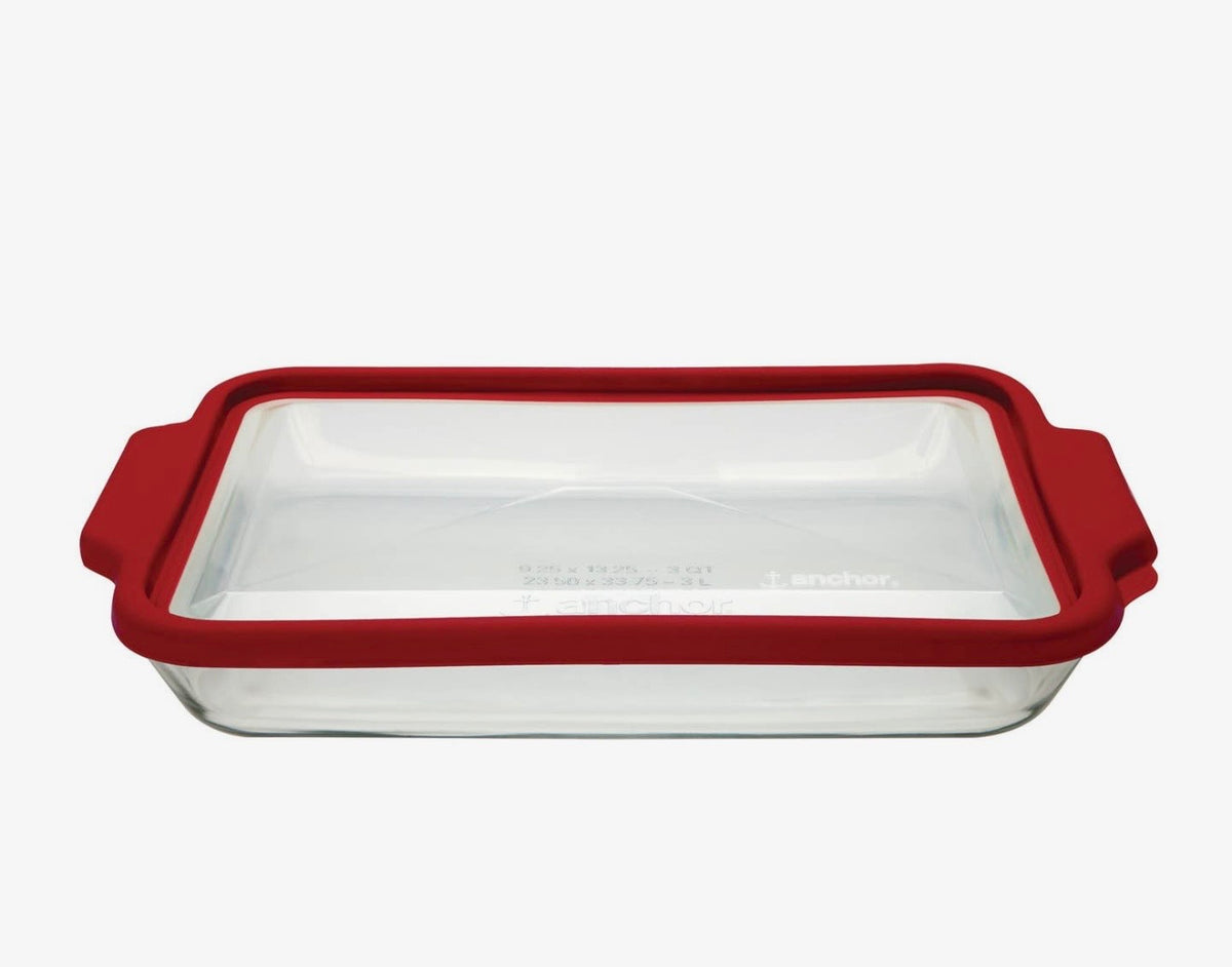 Fox Run Anchor Hocking Baking Dish w True Fit Cover, 3qt