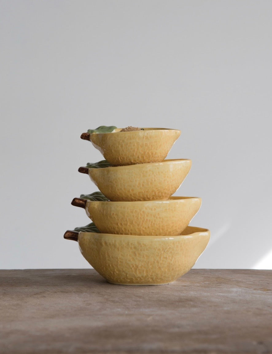 Stoneware Lemon Measuring Cups