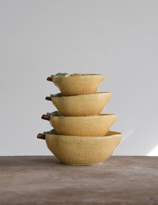 Stoneware Lemon Measuring Cups