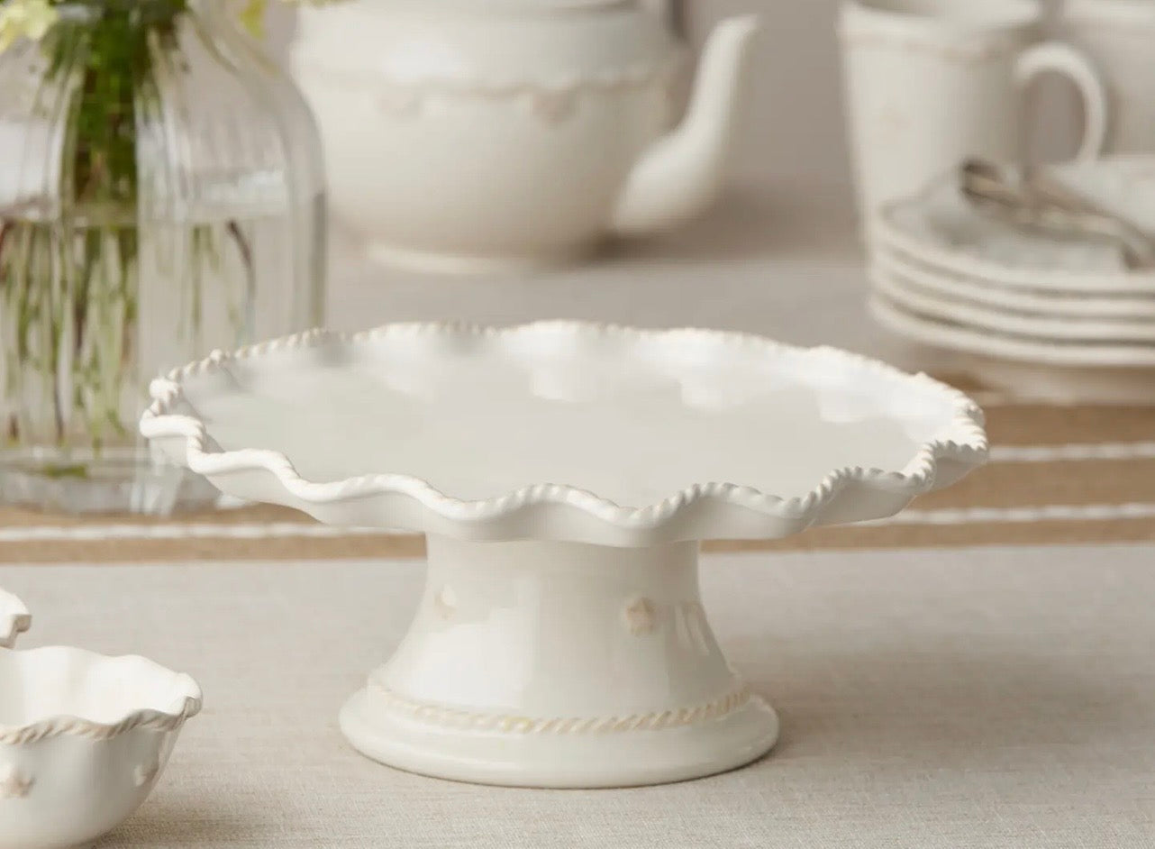 Certified Heritage Footed Cake Plate - Graceful Stoneware Display