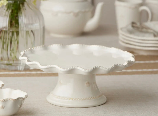 Certified Heritage Footed Cake Plate - Graceful Stoneware Display