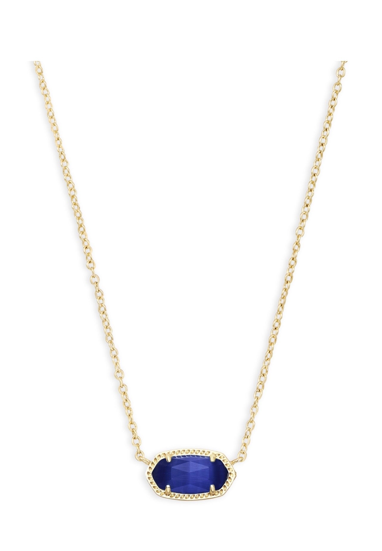 Kendra Scott Elisa Short Pendant Necklace: Gold Cobalt Cats Eye