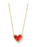 Kendra Scott Ari Heart Pendant Necklace: Red