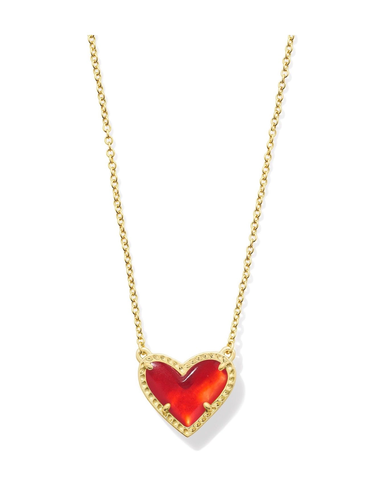 Kendra Scott Ari Heart Pendant Necklace: Red