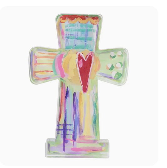 Funky Heart Acrylic Cross