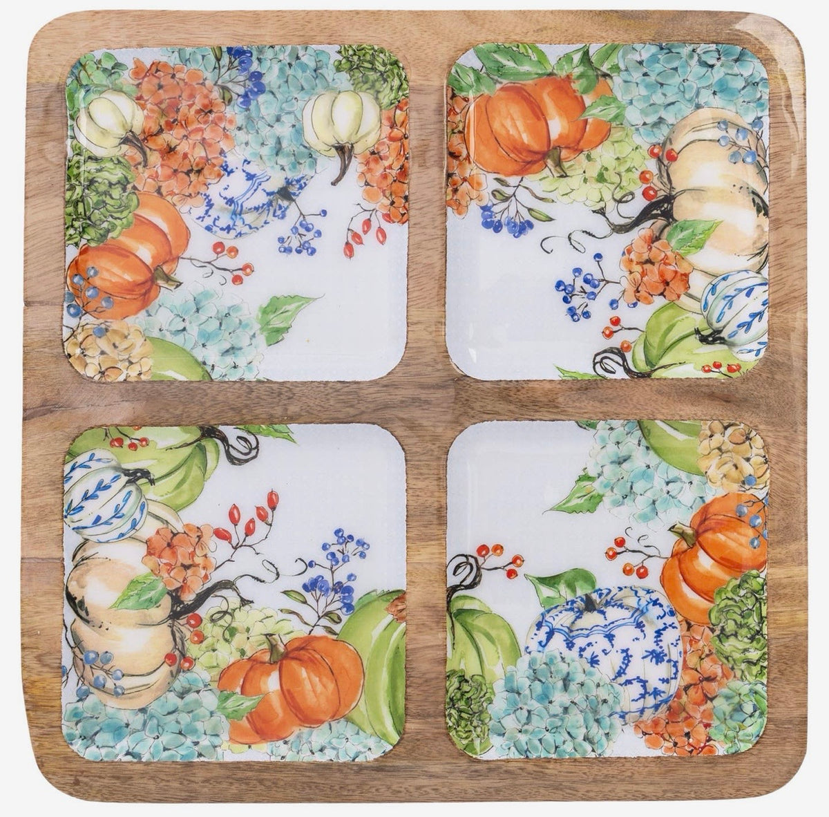 Fall Hydrangea 4 Sectioned Tray