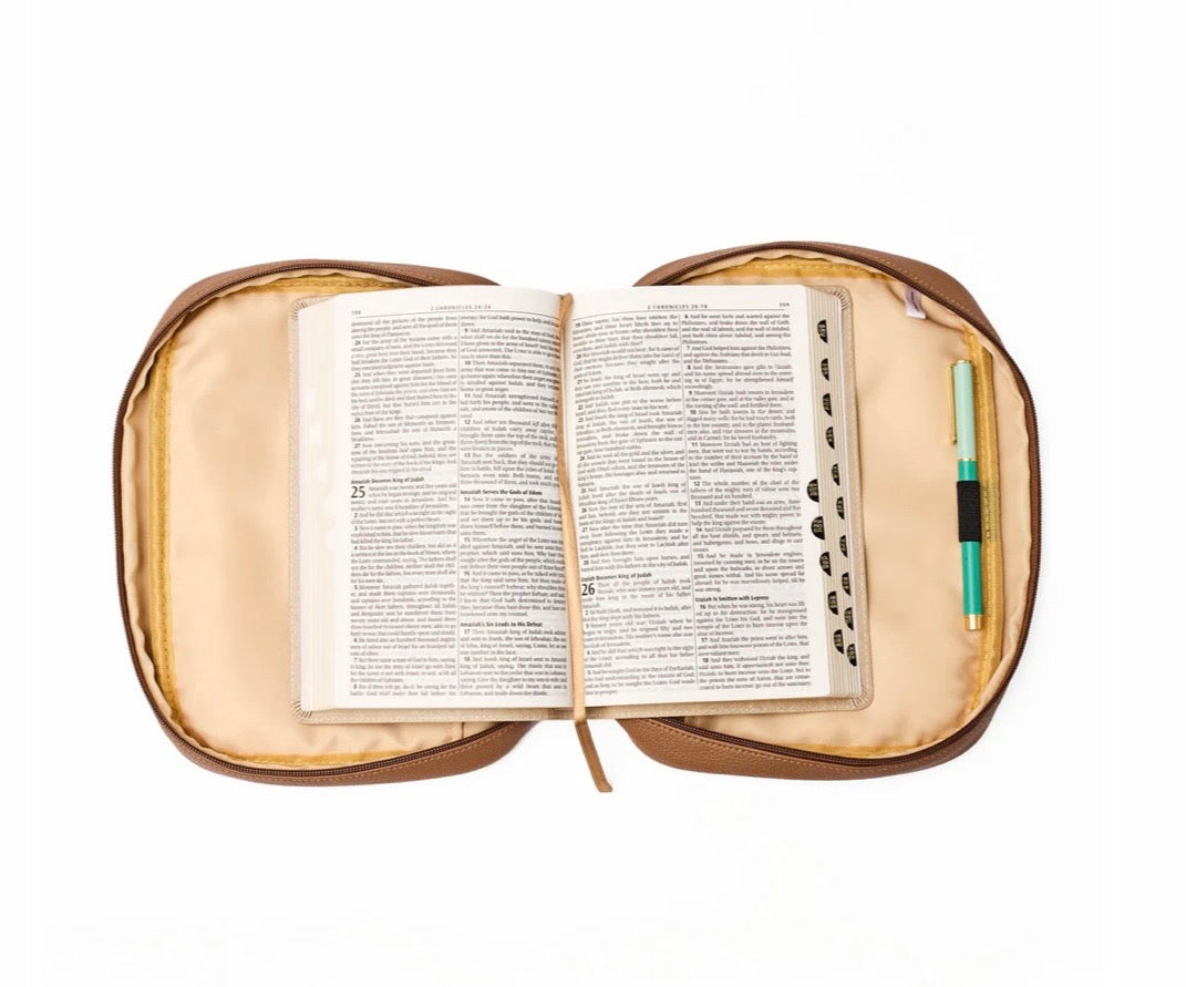 Mary Square Bible Cover Camel