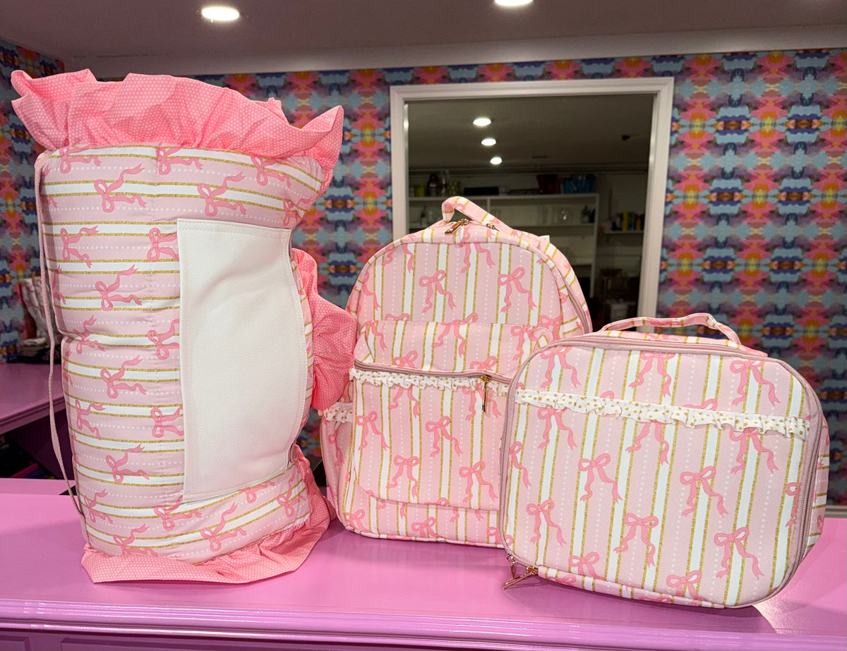 Sugar Bee Pink Bows - Standard Backpack