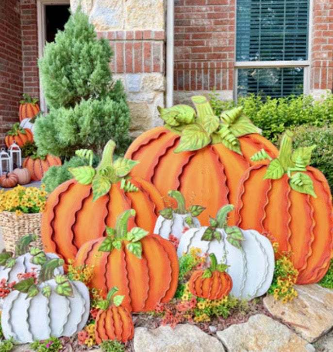 Round Top Biggest Ribbon Pumpkin Ever Orange