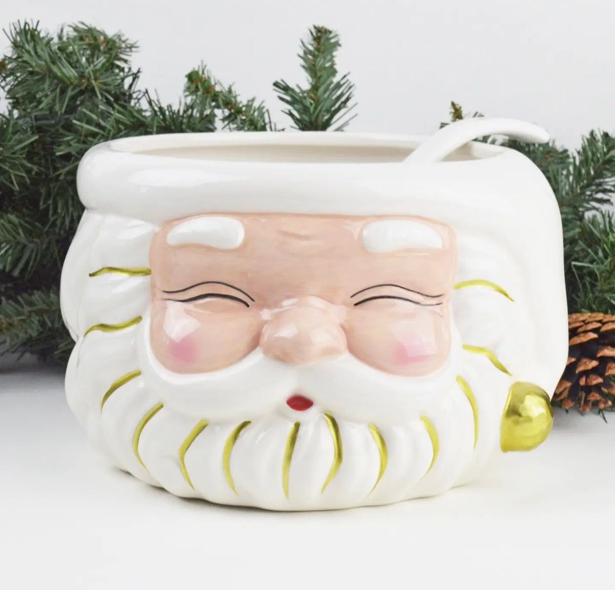 8 Oak Lane White Santa Punch Bowl & Ladle