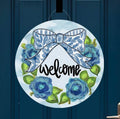 Baxter & Me Blue Willow Bow Welcome Door Hanger