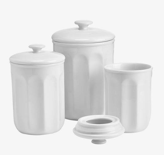Fitz and Floyd Everyday White Vintage Canister Set of 3
