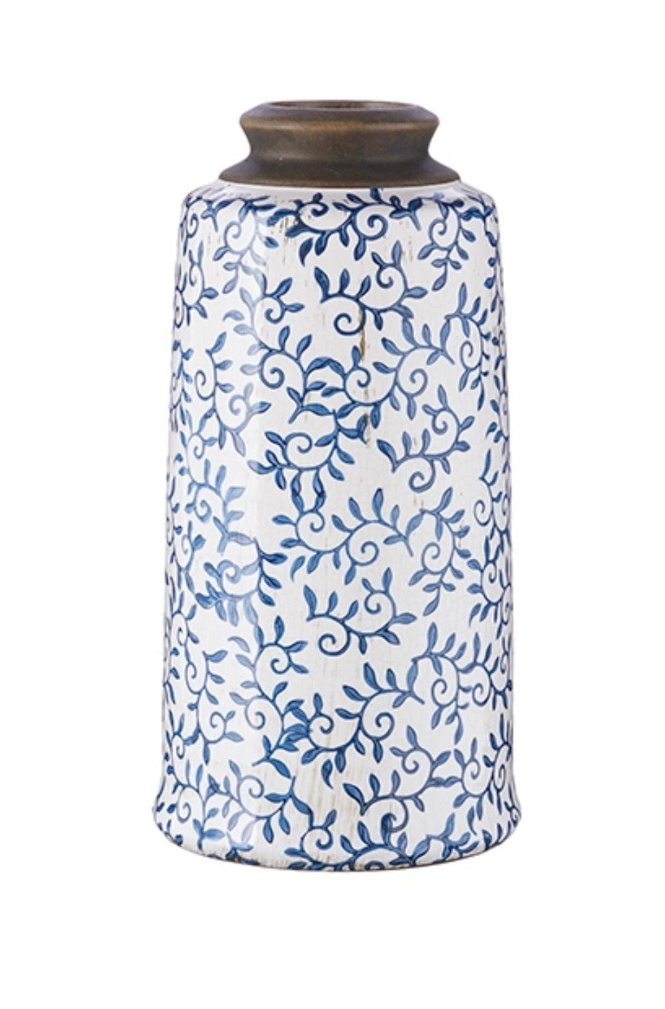 Raz Blue Transferware Vase