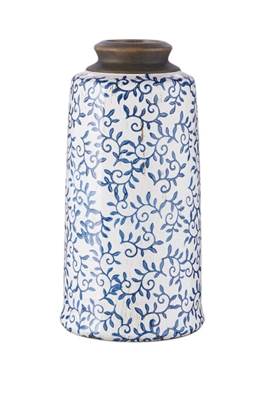 Raz Blue Transferware Vase
