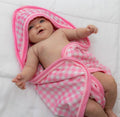 Sugar Bee Hooded Towel - Pink Gingham