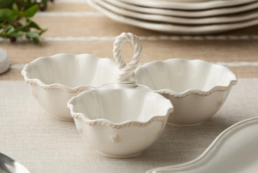 Certified Heritage Condiment Server - 3 Section with Artisan Handle