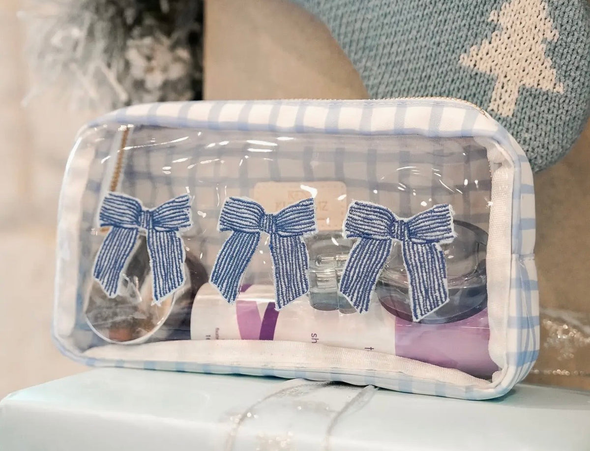 3 Bows - Blue Trellis Bag