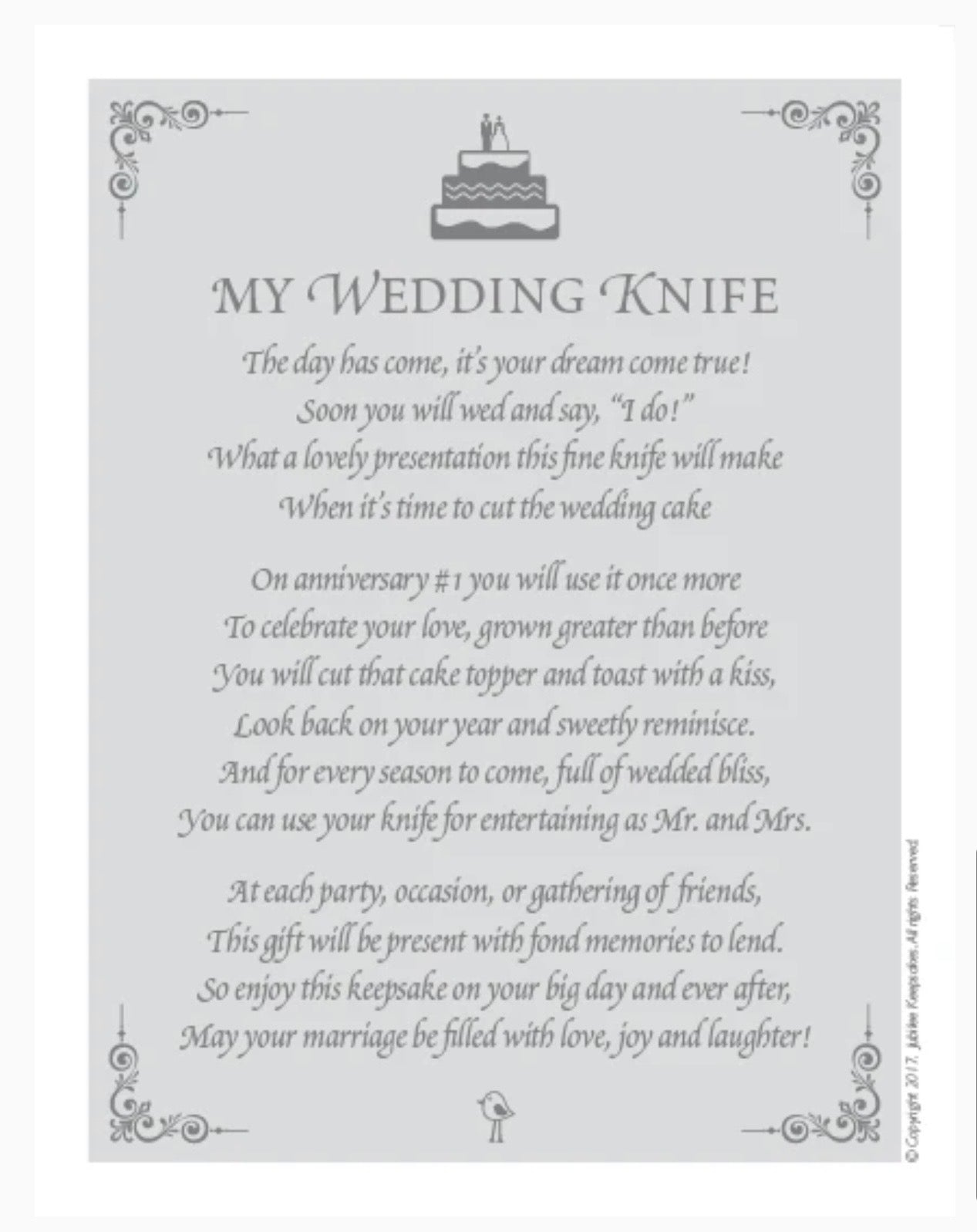 Jubilee Keepsake Knife : White Rosettes