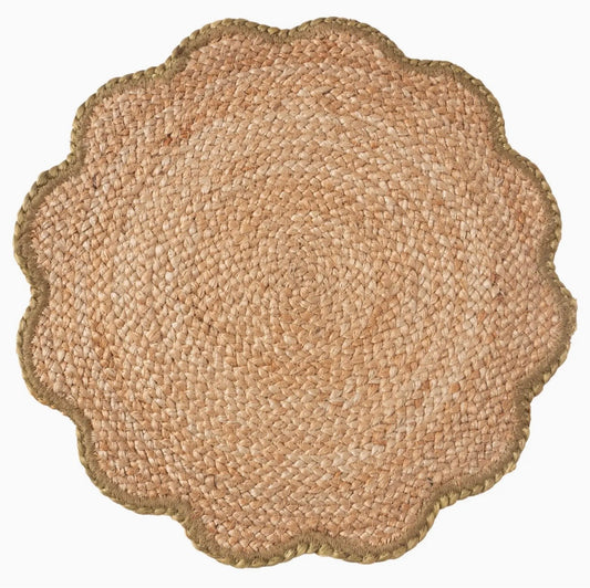 Sage Natural Scalloped Placemat
