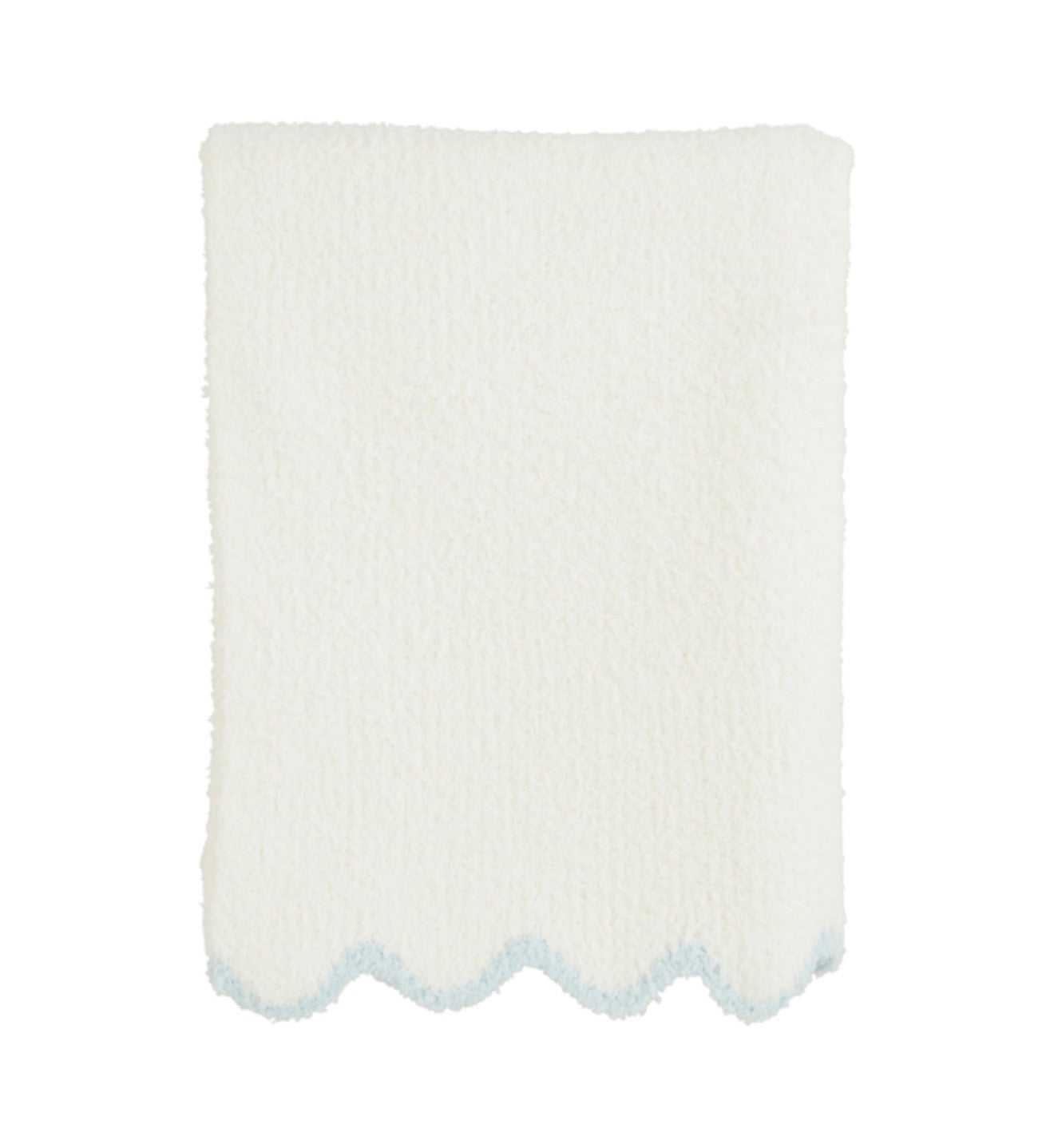 Mud Pie Blue Scallop Chenille Blanket