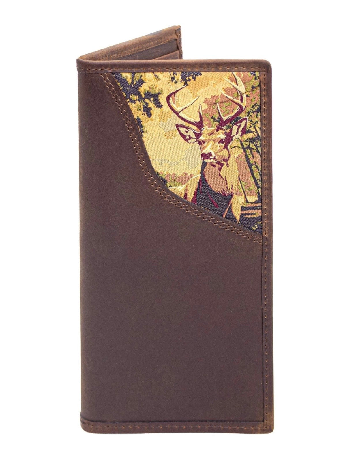 Zep Pro Buck Men’s Secretary Tall Woven Patch Leather Wallet