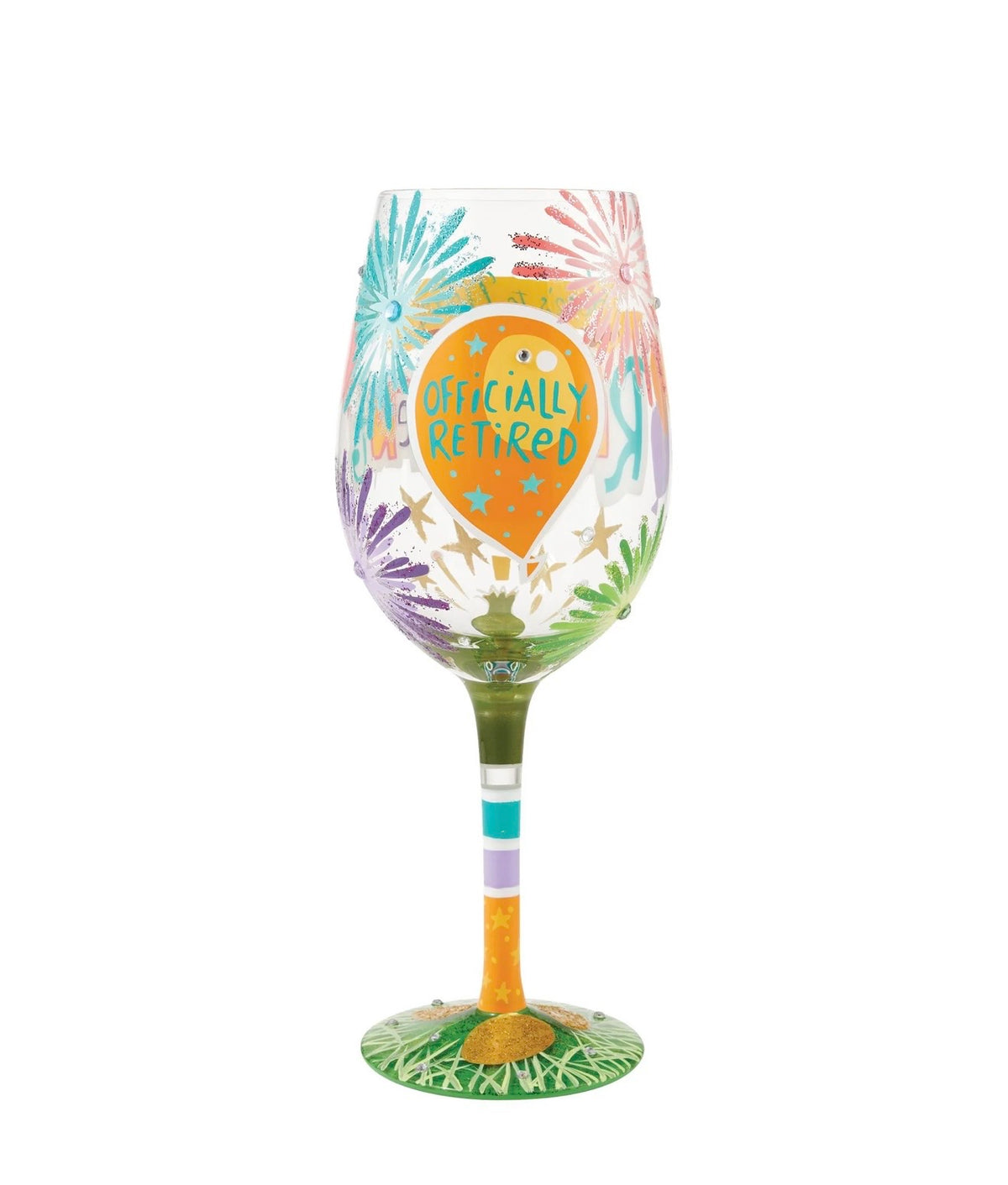 Lolita Here’s to your Retirement Hand Painted Wine Glass