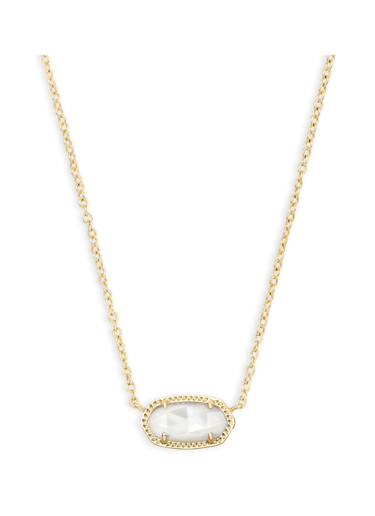 Kendra Scott Elisa Short Pendant Necklace: Gold Ivory Mother Of Pearl