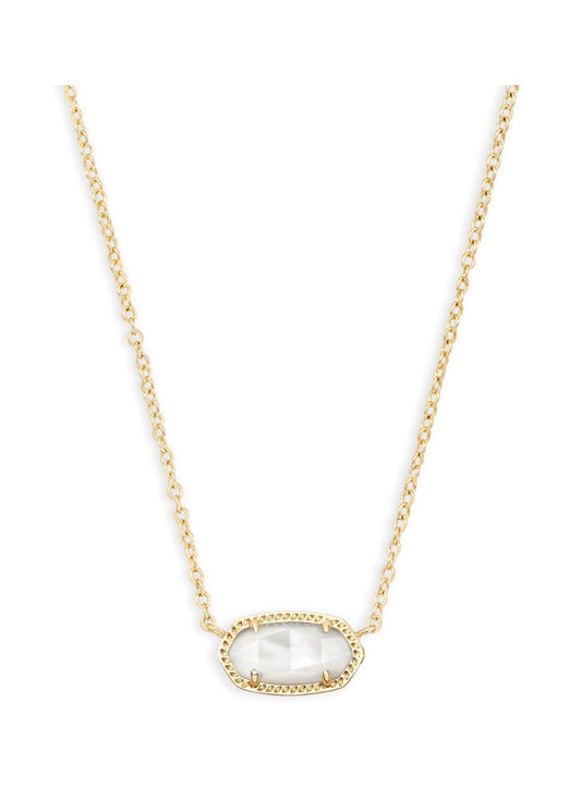 Kendra Scott Elisa Short Pendant Necklace: Gold Ivory Mother Of Pearl