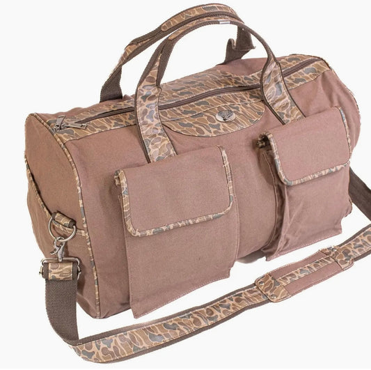 Zep Pro Buck Brown Waxed Canvas Old School Camo Weekender Bag