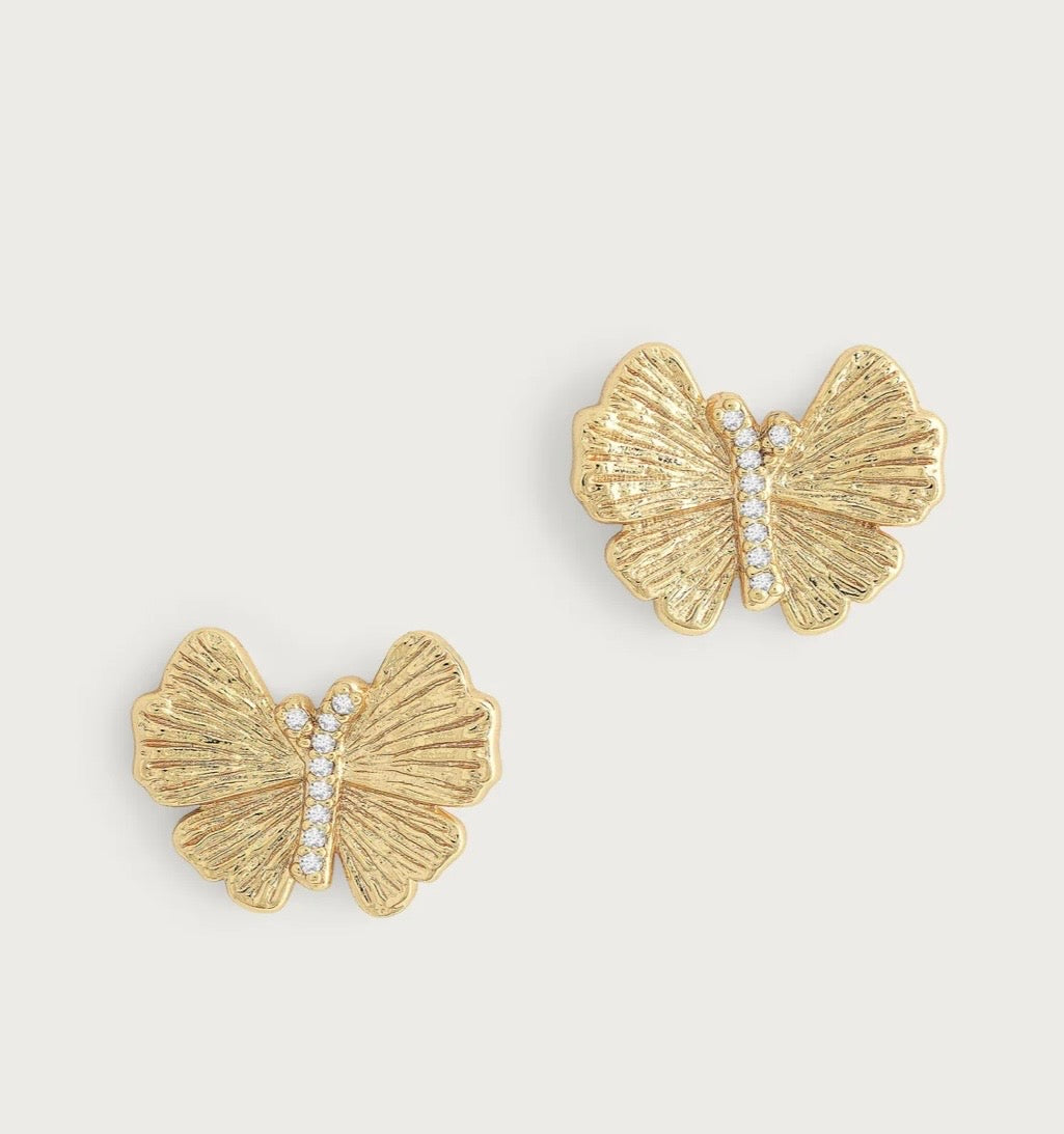Anabel Aram - Butterfly Stud Gold Earrings