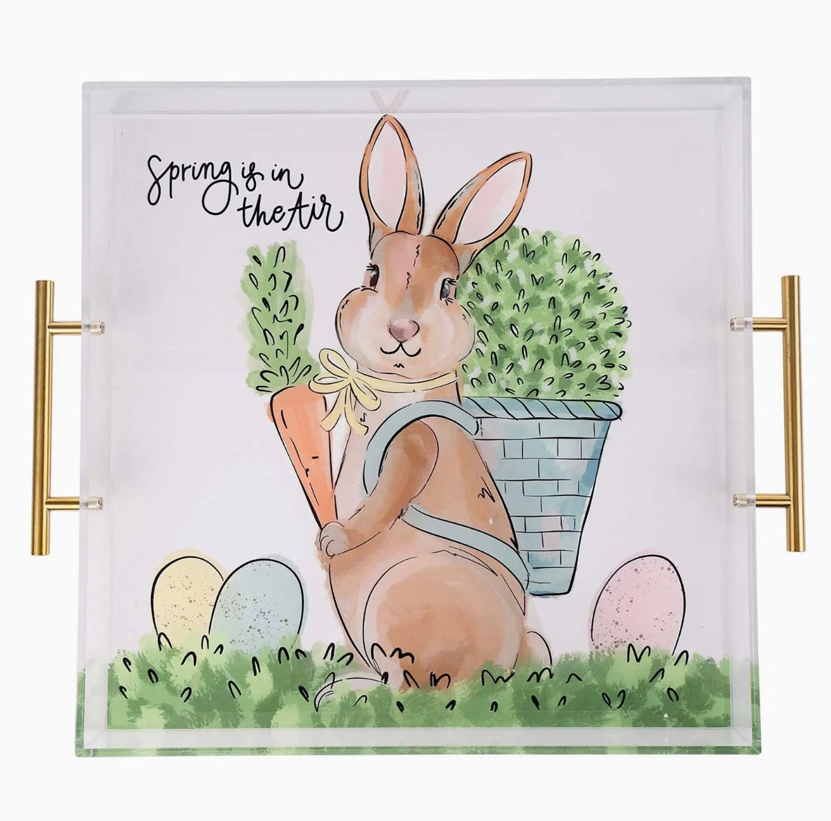Bunny Basket and Eggs Acrylic Tray