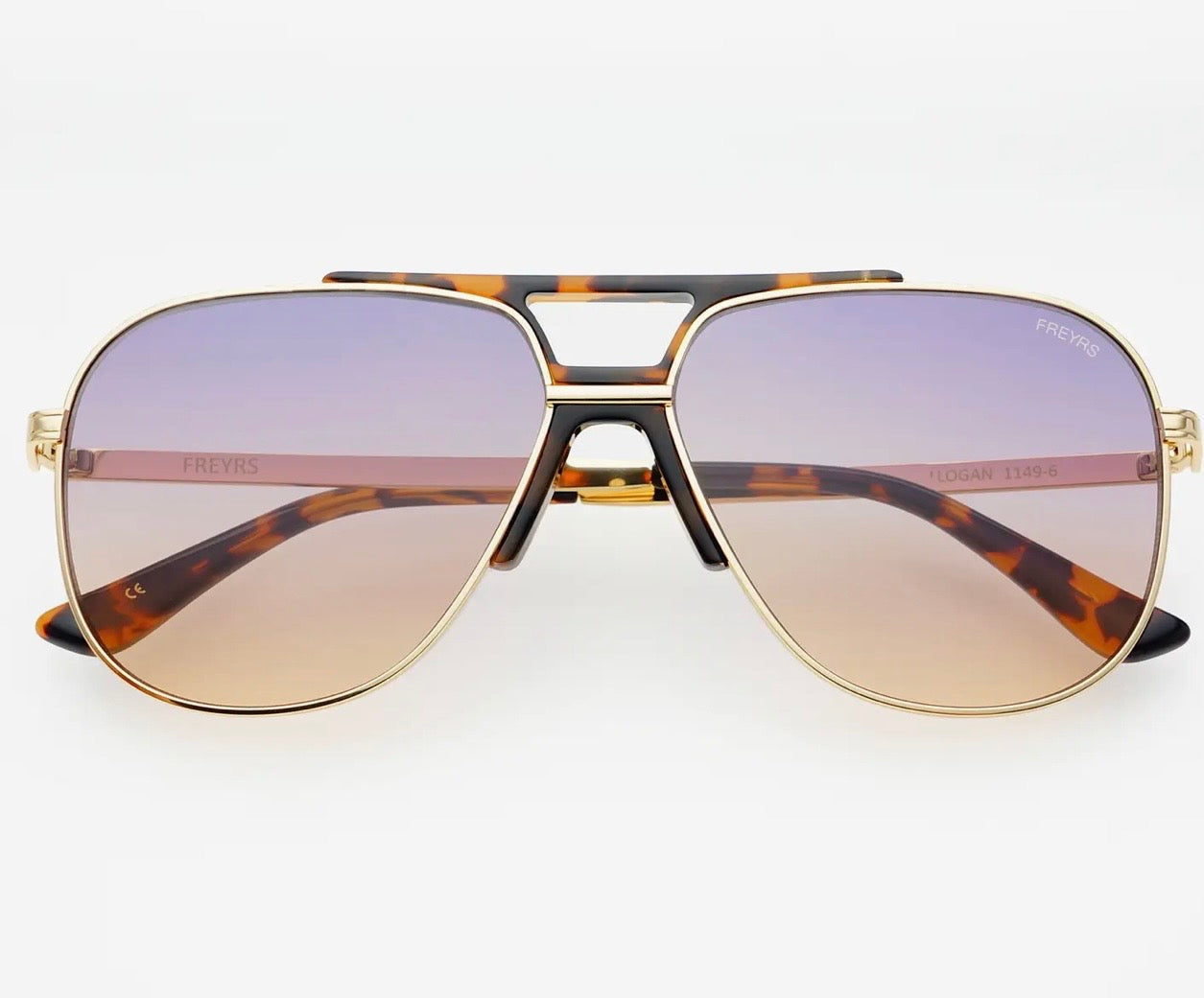 Freyers Eyewear Logan Acetate Aviator Unisex Sunglasses - Sunrise