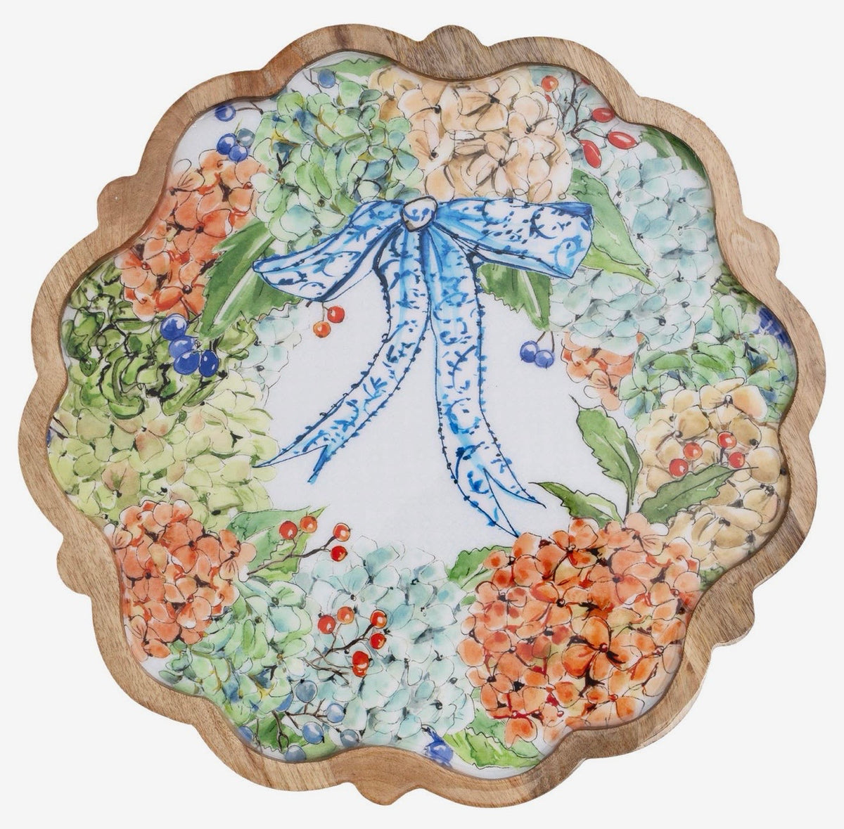 Fall Hydrangea Wavy Edge Platter