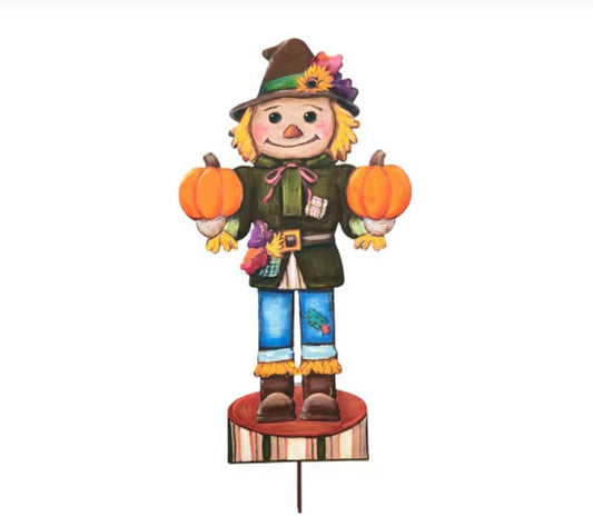 Round Top Scarecrow Nutcracker