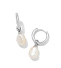 Kendra Scott Willa Pearl Huggie Earrings: Silver