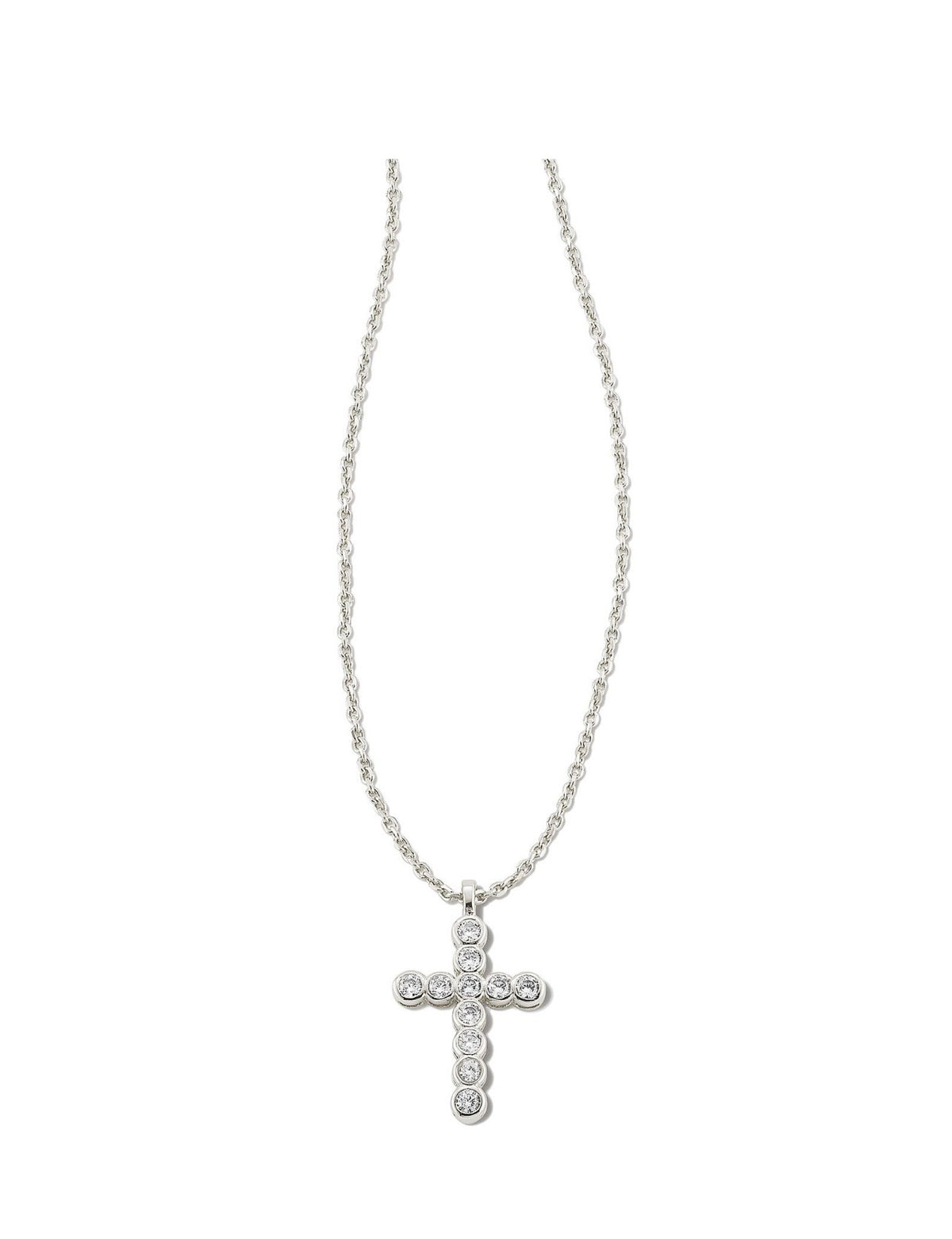 Kendra Scott Cross Crystal Pendant Necklace: Silver