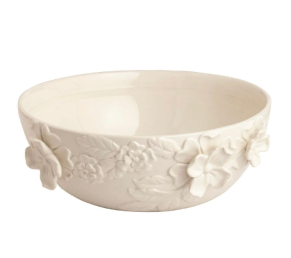 Mud Pie White Floral Bowl