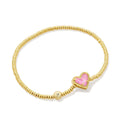 Kendra Scott Ari Heart Stretch Bracelet: Pink Glitter Glass