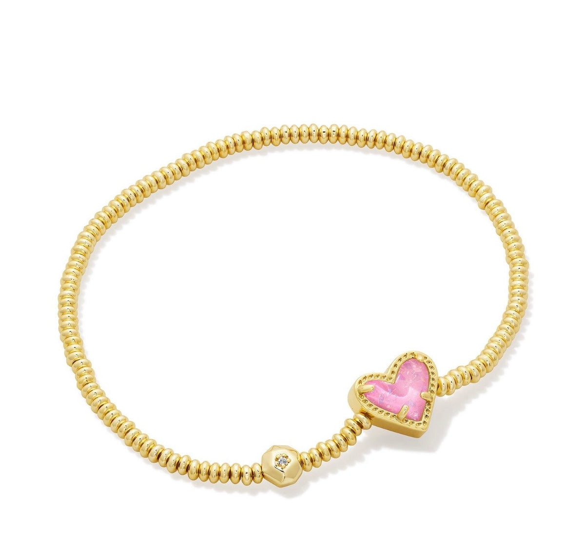 Kendra Scott Ari Heart Stretch Bracelet: Pink Glitter Glass