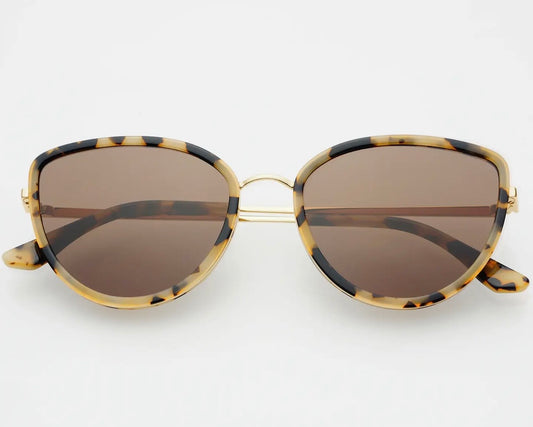 Freyers Eyewear Luna Acetate Women’s Cat Eye Sunglasses - Milky Tortoise