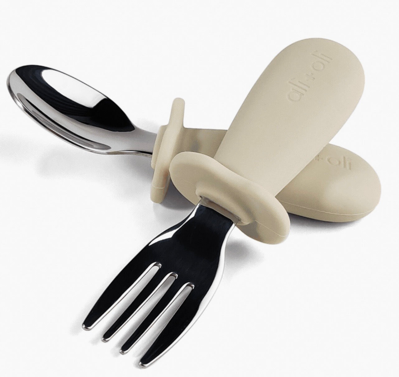Ali+Oli Spoon & Fork Learning for Toddlers - Khaki