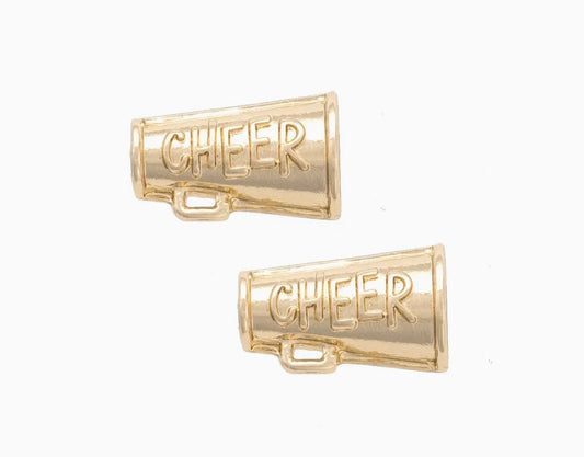 Cheer Stud Earrings in Shiny Gold
