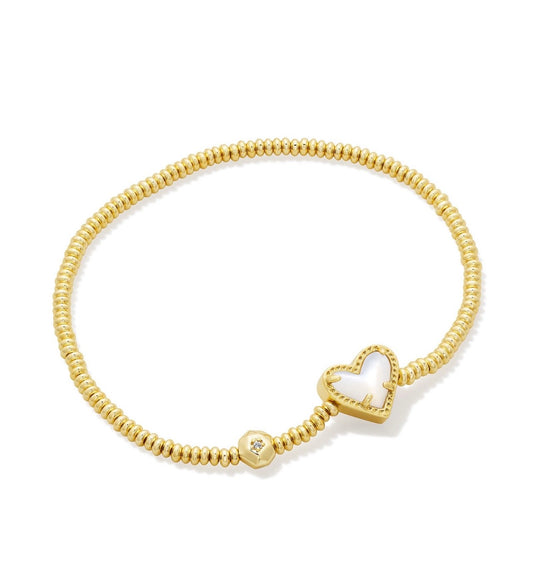 Kendra Scott Ari Heart Stretch Bracelet: Gold Ivory