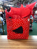 Red & White Polka Dot W Megaphone Oilcloth Bag