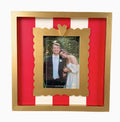 Gold Heart Striped Frame